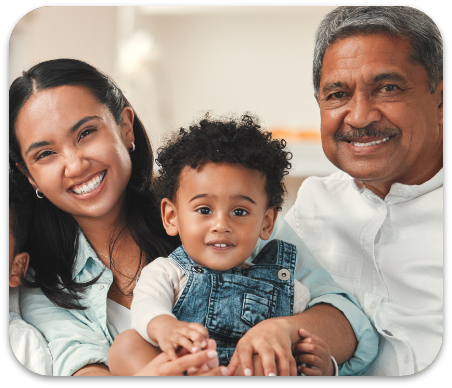 group of 3 people smiling